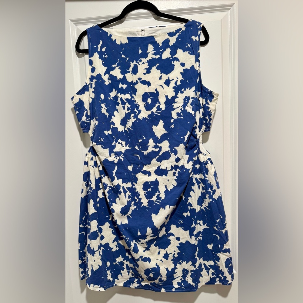 Abercrombie & Fitch Cutout Mini Dress in Blue‎ and White